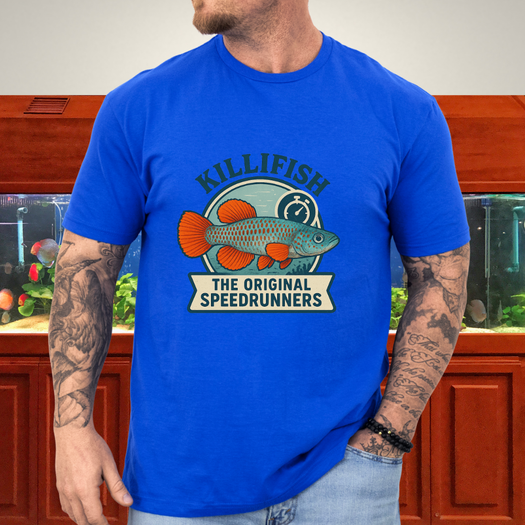 Original Speedrunners Tee – Korthausae Killifish Badge Design