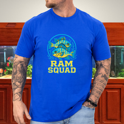 Ram Squad Tee – German Blue Ram Retro Sports Logo Design