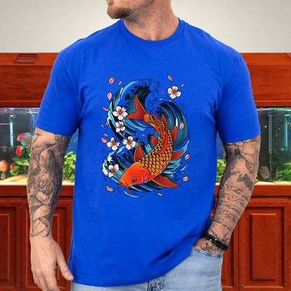 Koi Wave Graphic Tee – Tattoo Style Aquatic Shirt