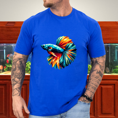Geometric Betta Fish T-Shirt – Polygon Art Aquarium Style