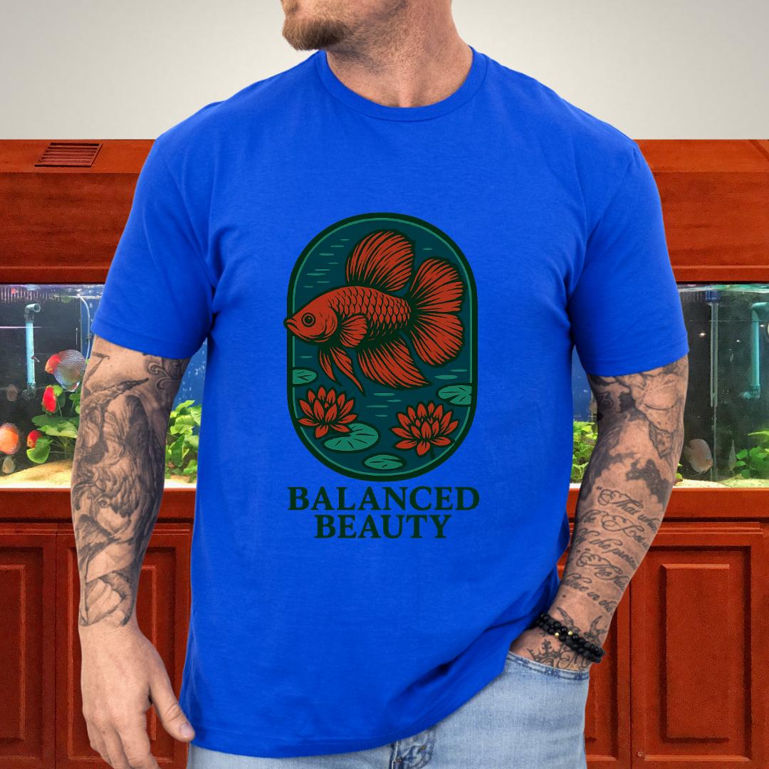 Balanced Beauty Betta Fish T-Shirt – Double Tail Design with Lotus-T-Shirt-Fish &amp; Friends Tees