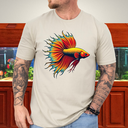 Bubbly Betta T-Shirt – Fiery Siamese Fighting Fish Design for Tropical Aquarium Lovers