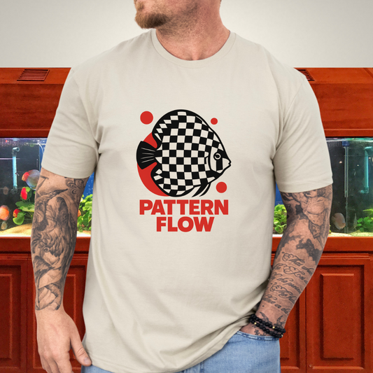 Pattern Flow Checkerboard Discus Geometric Tee