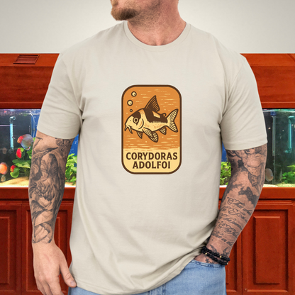Retro Hover Tee – Corydoras Adolfoi Woodcut Style