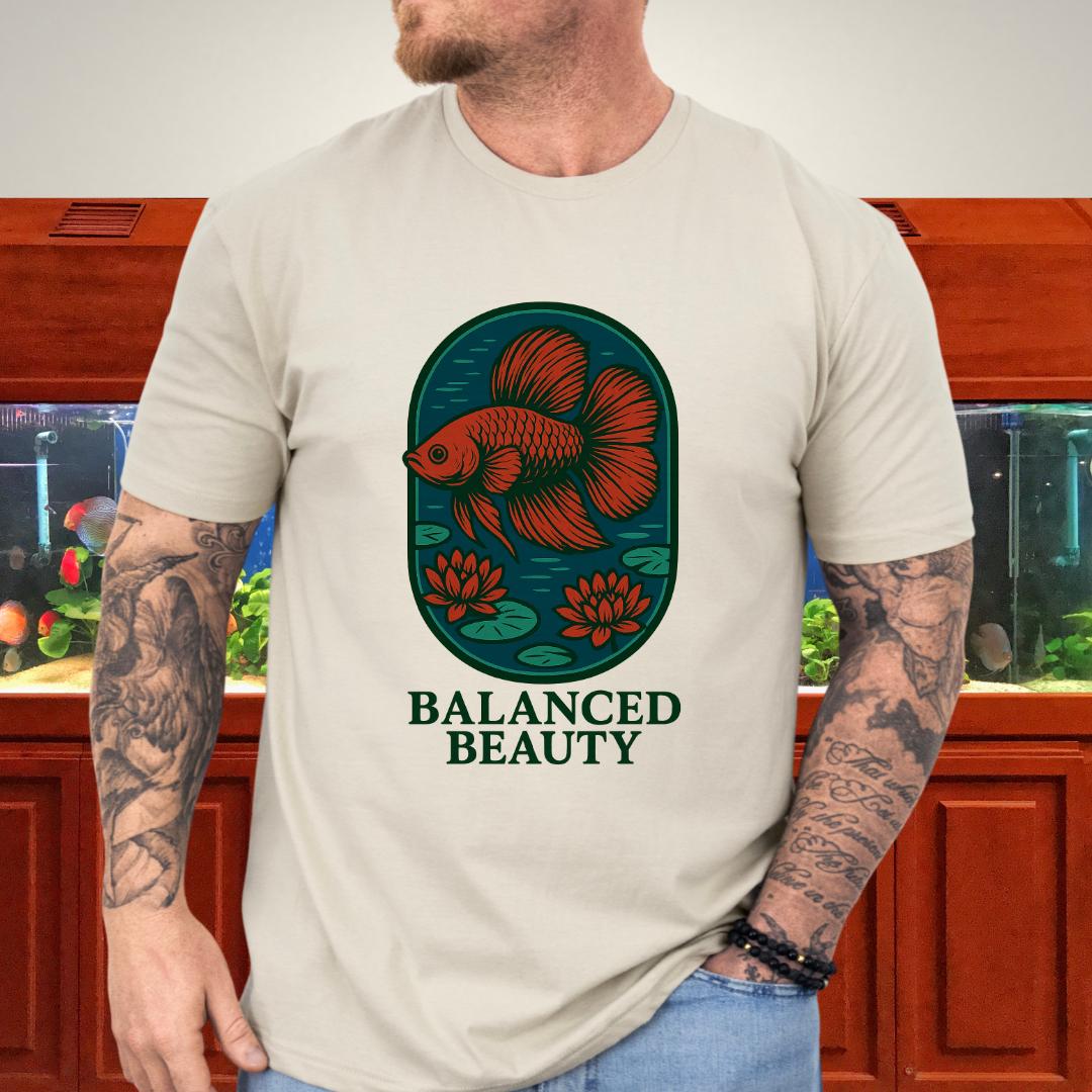 Balanced Beauty Betta Fish T-Shirt – Double Tail Design with Lotus-T-Shirt-Fish &amp; Friends Tees