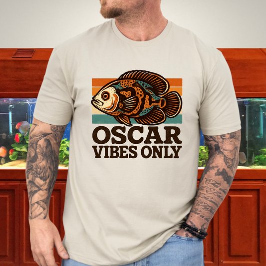 Retro Oscar Cichlid T-Shirt – 70s Groovy Fish Vibes