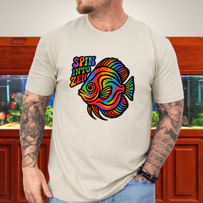 Rainbow Zen Discus Fish Tee – Psychedelic Aquarium Vibes