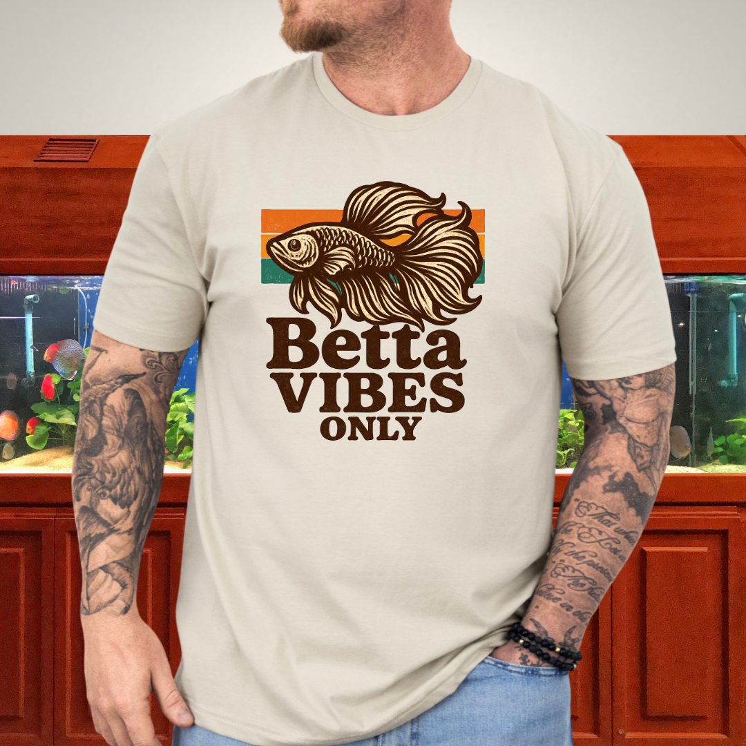 Retro 70s Betta Fish T-Shirt – Groovy Psychedelic Design