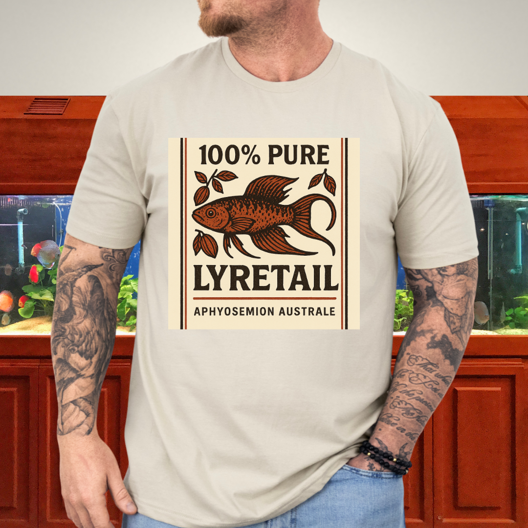 100% Pure Lyretail Tee – Chocolate Australe Killifish Retro Design