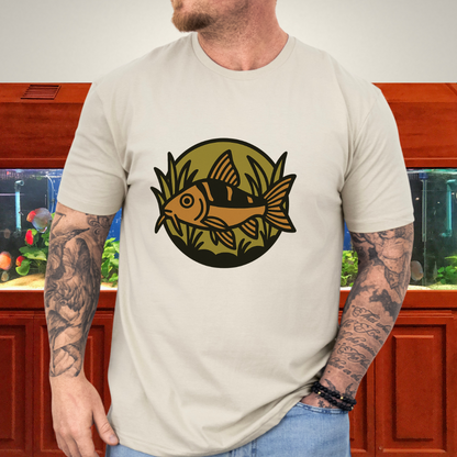 Corydoras Logo Shirt – Earthy Brown & Olive Badge Style