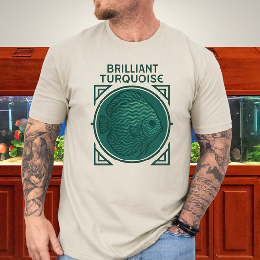 Brilliant Turquoise Discus Retro Prestige Tee