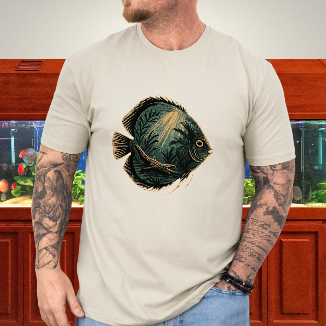 Tropical Surrealism: Heckel Discus with Amazon Scene Tee