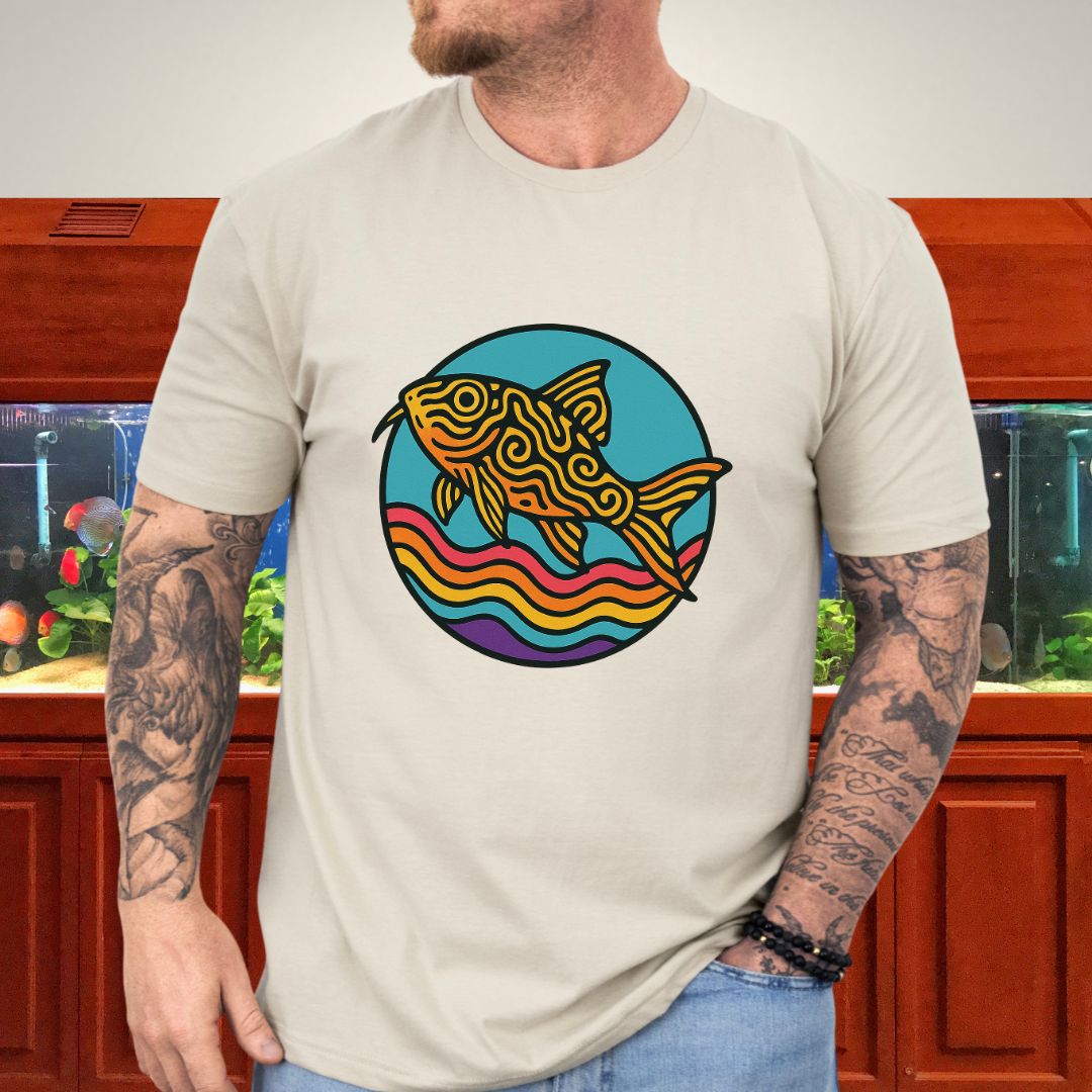 Psychedelic Cory Tee – Rainbow Swirl Trilineatus Design