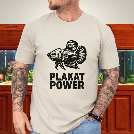 Gritty Plakat Power Betta Shirt – Linocut Style Fishkeeping Apparel