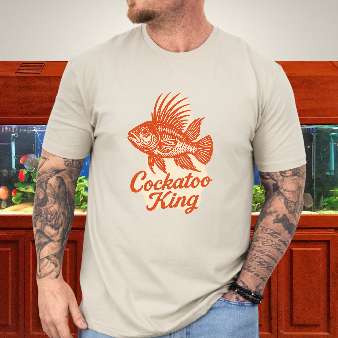Cockatoo King Tee – Retro Apistogramma Letterpress Design