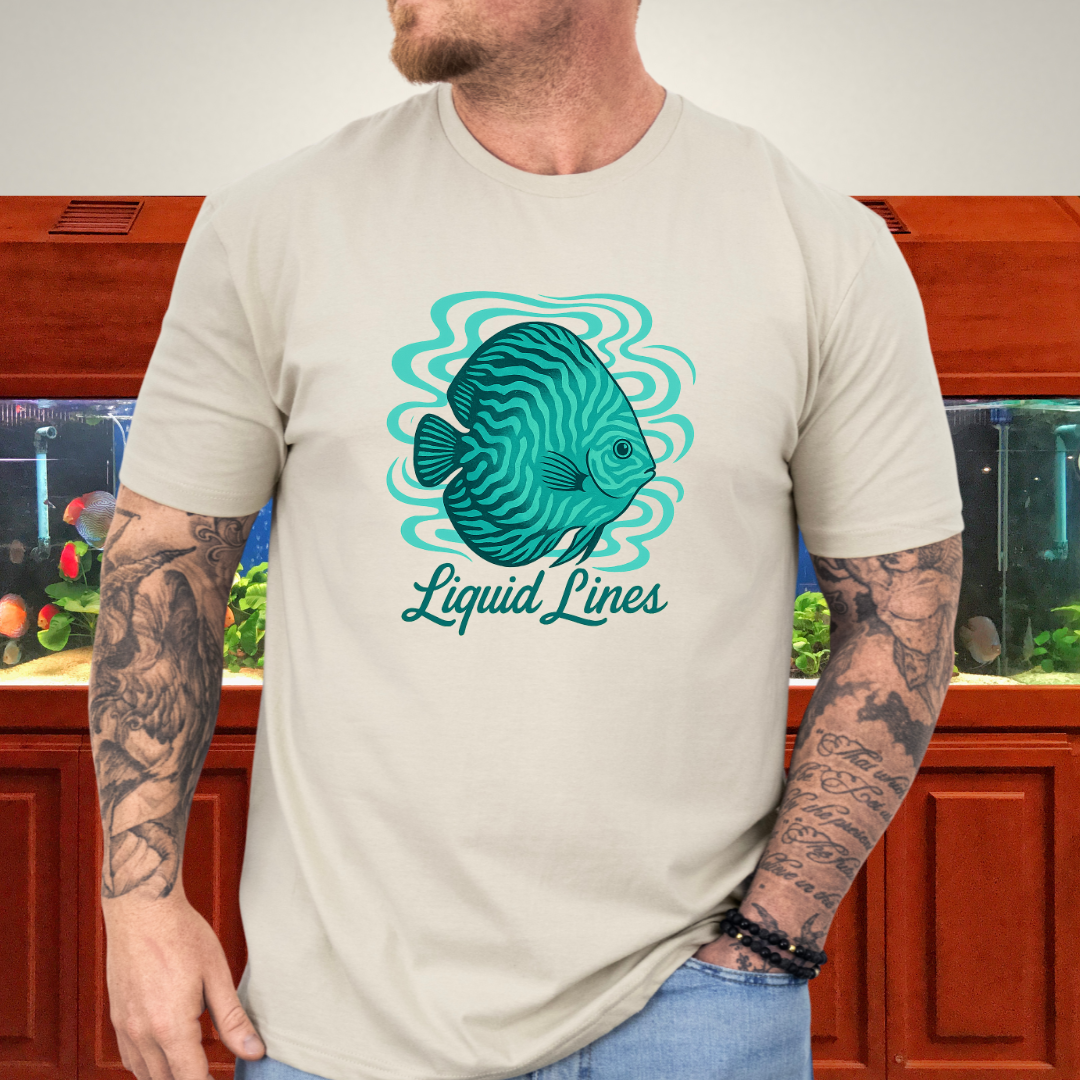 Liquid Lines Psychedelic Turquoise Discus Tee