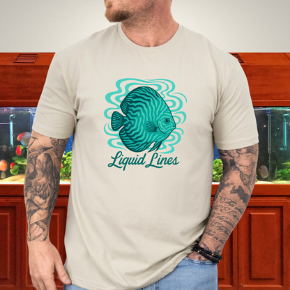 Liquid Lines Psychedelic Turquoise Discus Tee