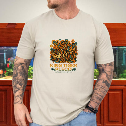 King Tiger Pleco Tee – Y2K Retro Wave Aquarium Design-T-Shirt-Fish &amp; Friends Tees