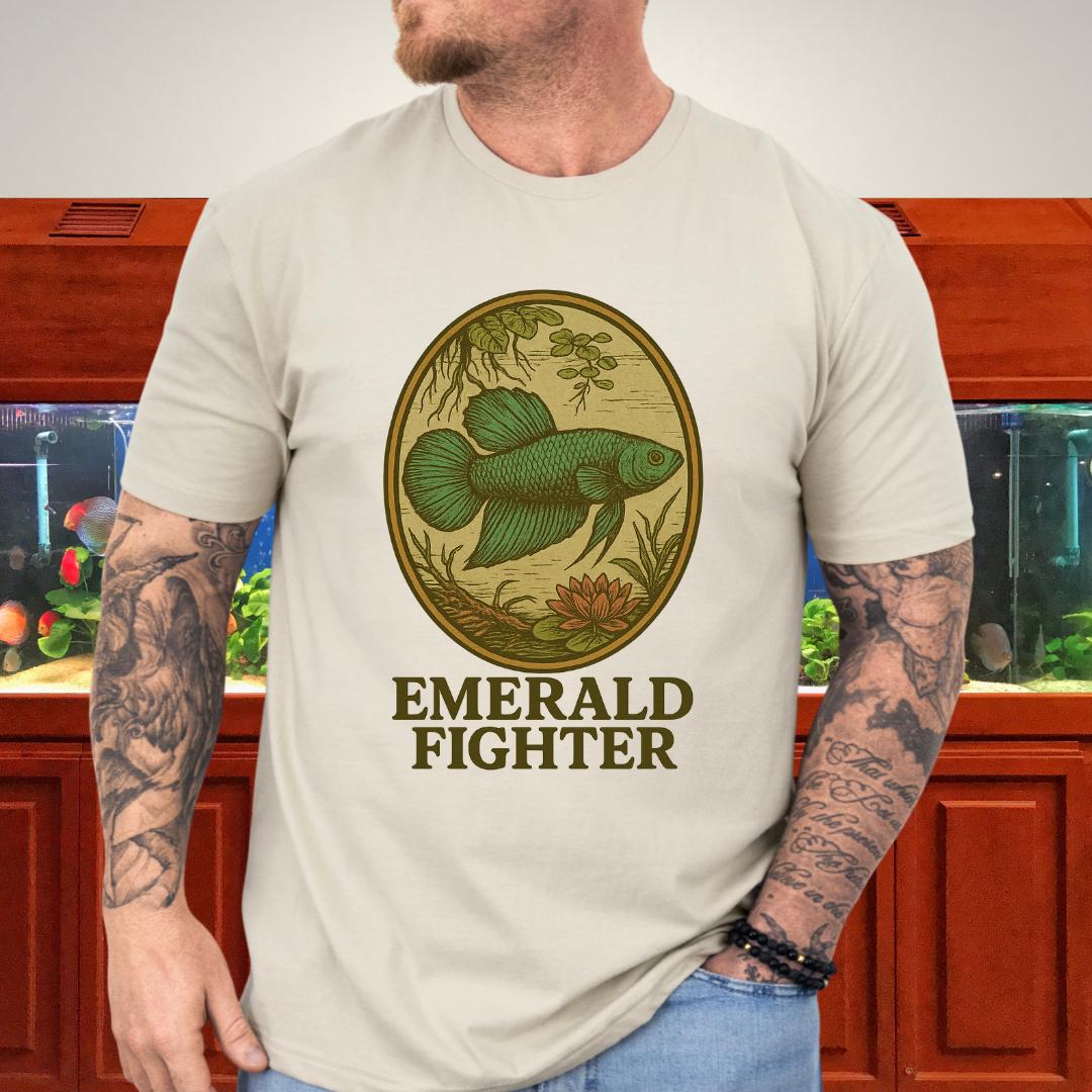 Emerald Fighter Wild Betta Smaragdina T-Shirt – Retro Nature Print-T-Shirt-Fish &amp; Friends Tees