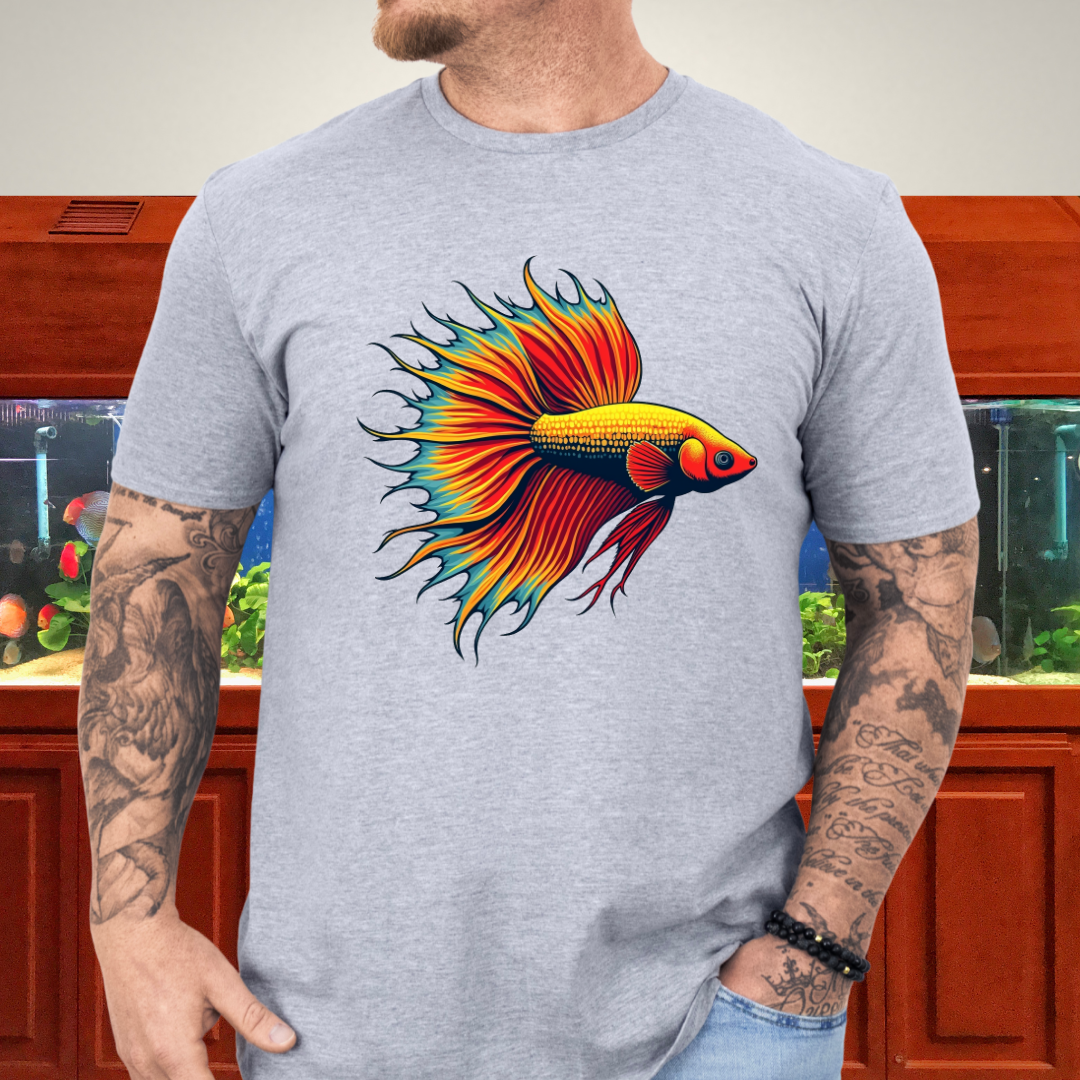 Bubbly Betta T-Shirt – Fiery Siamese Fighting Fish Design for Tropical Aquarium Lovers