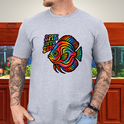 Rainbow Zen Discus Fish Tee – Psychedelic Aquarium Vibes