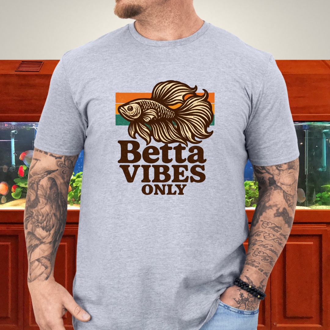 Retro 70s Betta Fish T-Shirt – Groovy Psychedelic Design