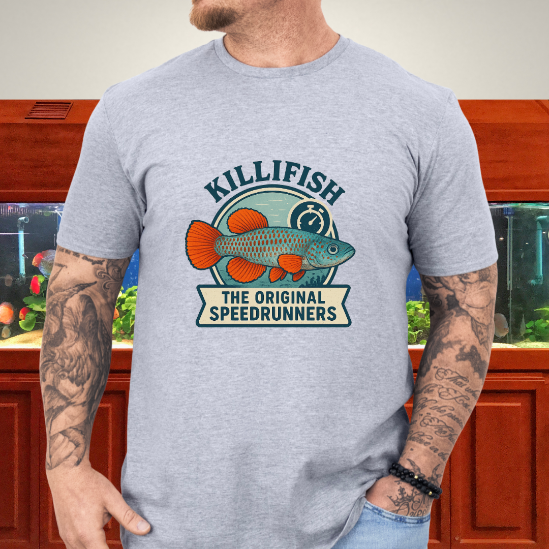 Original Speedrunners Tee – Korthausae Killifish Badge Design