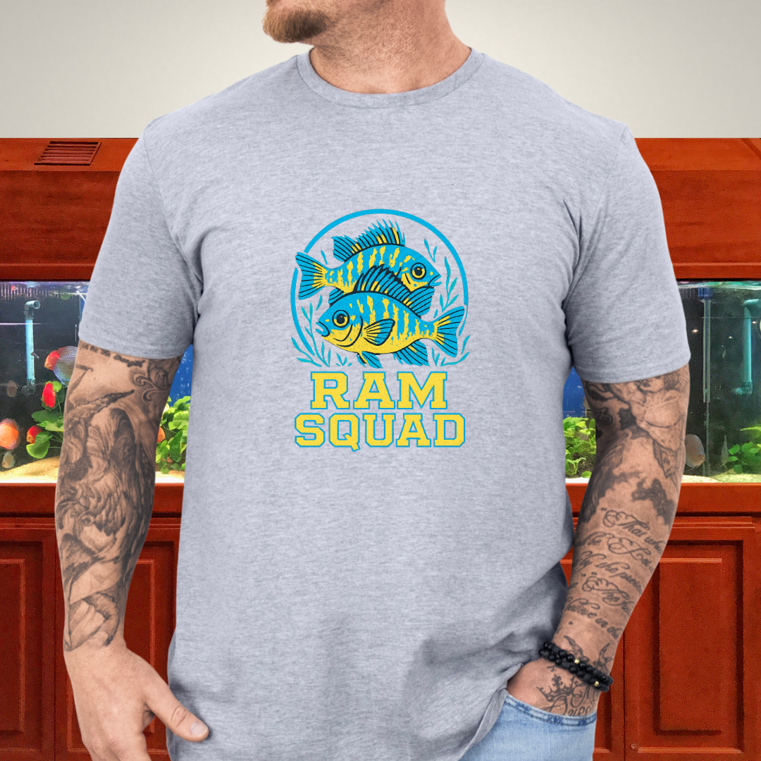 Ram Squad Tee – German Blue Ram Retro Sports Logo Design