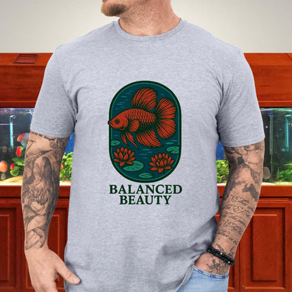 Balanced Beauty Betta Fish T-Shirt – Double Tail Design with Lotus-T-Shirt-Fish &amp; Friends Tees