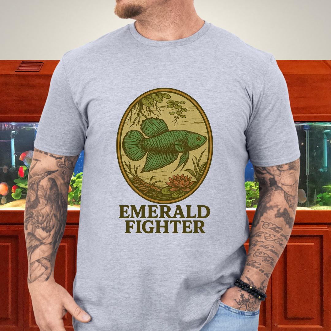 Emerald Fighter Wild Betta Smaragdina T-Shirt – Retro Nature Print-T-Shirt-Fish &amp; Friends Tees