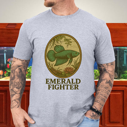 Emerald Fighter Wild Betta Smaragdina T-Shirt – Retro Nature Print-T-Shirt-Fish &amp; Friends Tees