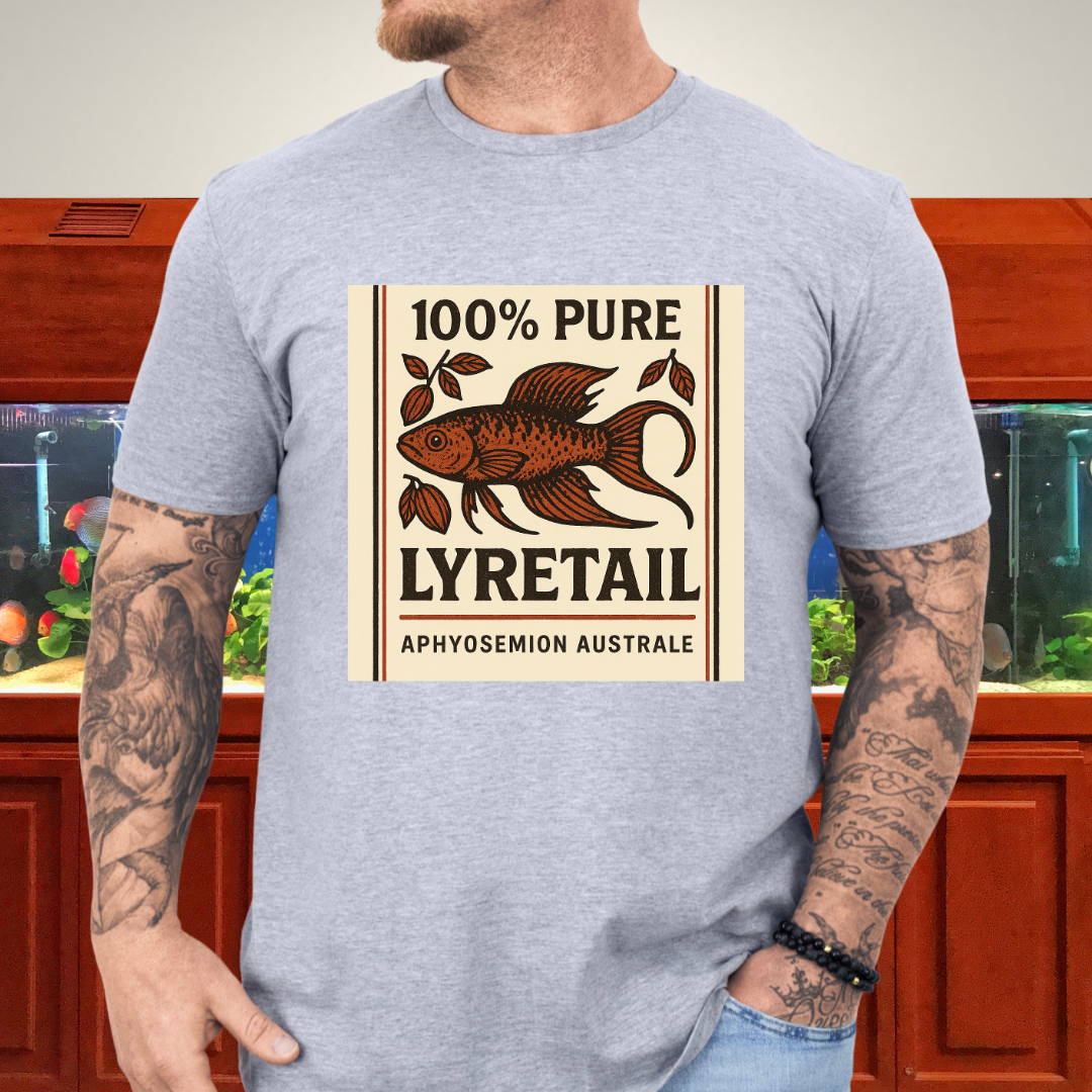 100% Pure Lyretail Tee – Chocolate Australe Killifish Retro Design
