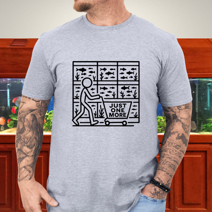 One More Tank T-Shirt – Stick Figure Aquarium Hobby Humor