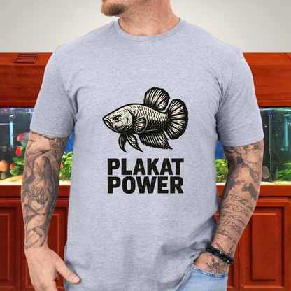 Gritty Plakat Power Betta Shirt – Linocut Style Fishkeeping Apparel
