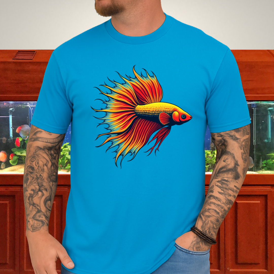 Bubbly Betta T-Shirt – Fiery Siamese Fighting Fish Design for Tropical Aquarium Lovers