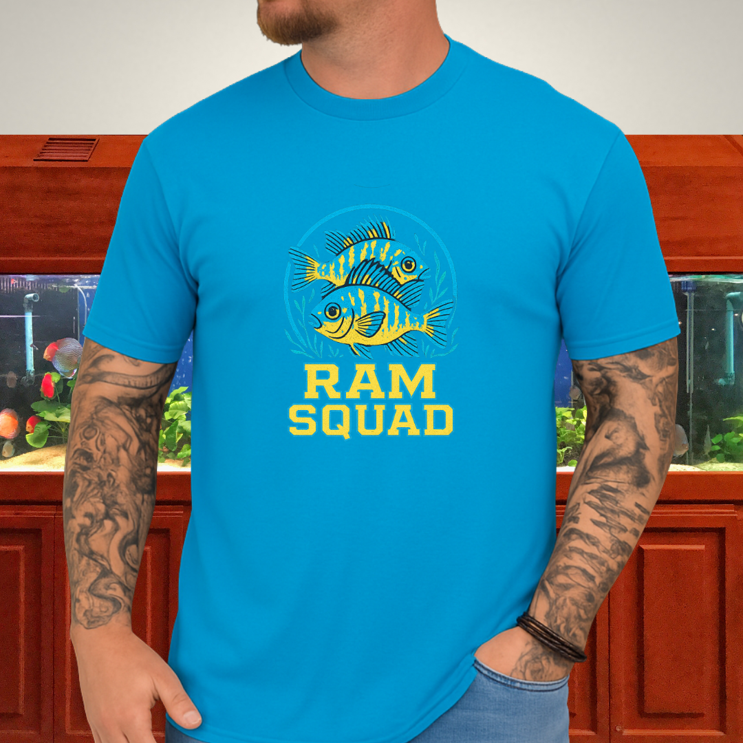 Ram Squad Tee – German Blue Ram Retro Sports Logo Design