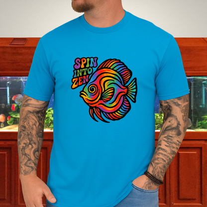 Rainbow Zen Discus Fish Tee – Psychedelic Aquarium Vibes