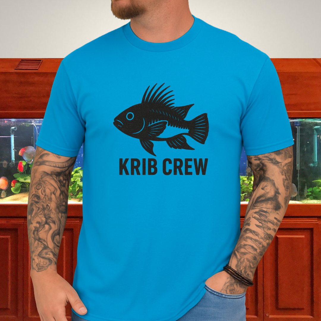 Krib Crew Tee – Minimal Monochrome Kribensis Logo Design