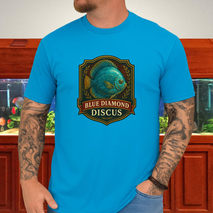 Blue Diamond Discus Retro Crest T-Shirt-T-Shirt-Fish &amp; Friends Tees