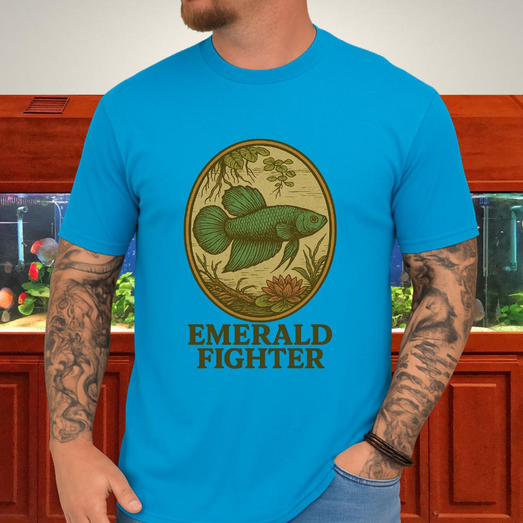 Emerald Fighter Wild Betta Smaragdina T-Shirt – Retro Nature Print-T-Shirt-Fish &amp; Friends Tees