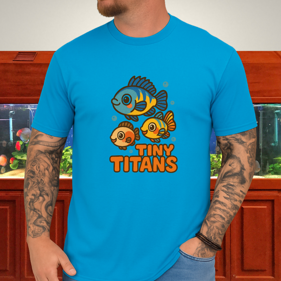 Tiny Titans Tee – Kawaii Dwarf Cichlid Cartoon Design