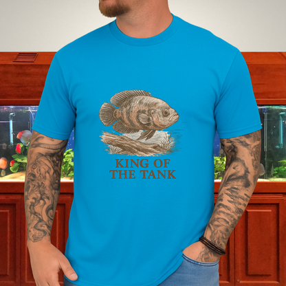 Oscar Fish T-Shirt – King of the Tank Sketch Design for Cichlid Aquarium Lovers