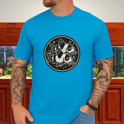 Double the Charm Tee – Panda Corydoras Retro Woodcut