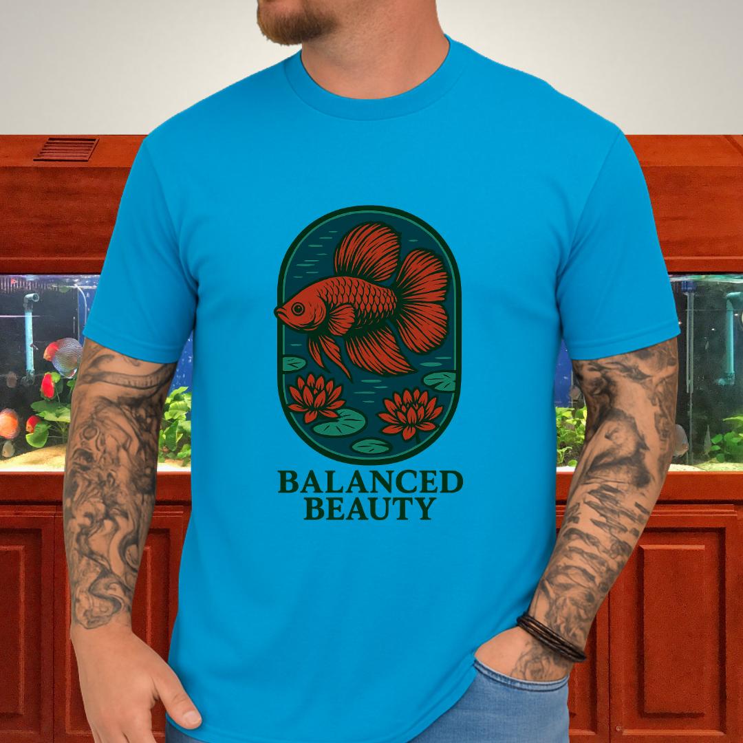 Balanced Beauty Betta Fish T-Shirt – Double Tail Design with Lotus-T-Shirt-Fish &amp; Friends Tees