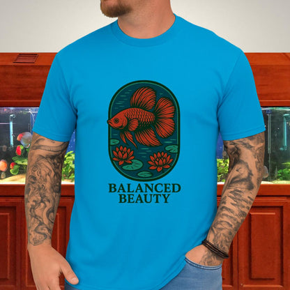 Balanced Beauty Betta Fish T-Shirt – Double Tail Design with Lotus-T-Shirt-Fish &amp; Friends Tees