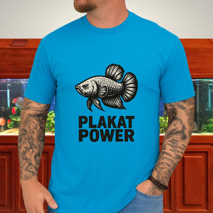 Gritty Plakat Power Betta Shirt – Linocut Style Fishkeeping Apparel-T-Shirt-Fish &amp; Friends Tees