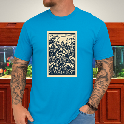 Ukiyo-e Trilineatus Tee – Japanese Wave Corydoras Design