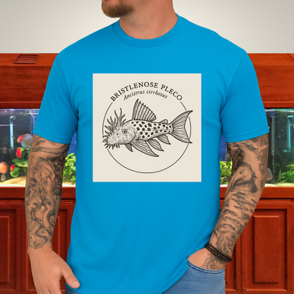 Bristlenose Pleco Tee – Monochrome Etching Style Design