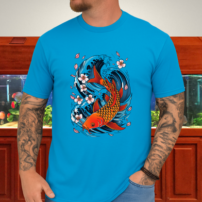 Koi Wave Graphic Tee – Tattoo Style Aquatic Shirt
