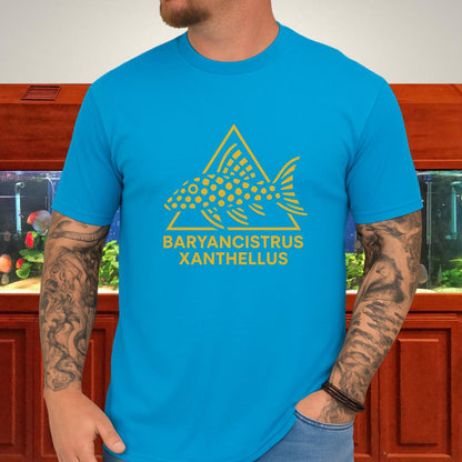 Gold Nugget Pleco Tee – Geometric Logo Catfish Design-T-Shirt-Fish &amp; Friends Tees